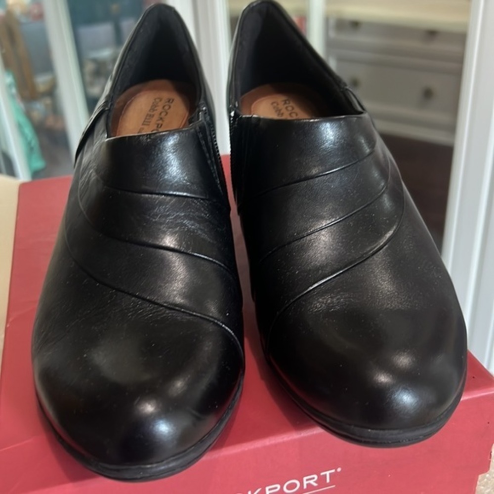 ROCKPORT COBB HILL COLLECTION WOMENS MELISSA BLACK LEATHER SHOES SIZE 10 Medium - Picture 3 of 12